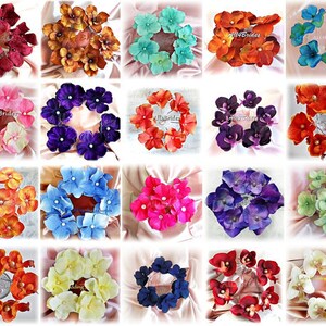 Fuchsia Flower Hair Pins, Bridal or Bridesmaids Wedding Set of Six Hydrangea Flower image 2