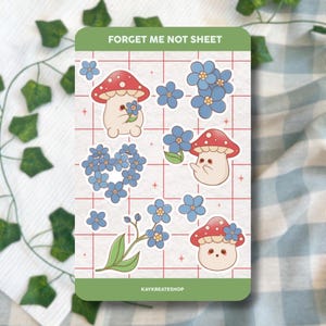 Feuille d'autocollants mats « Forget Me Not »