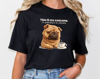 Comfort Colors Sarcastic Bulldog Coffee T-shirt - Halloweenkostuum-T-shirt