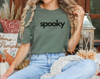 Maglietta per mamma di Halloween, maglietta divertente per mamma, maglietta tinta in capo Comfort Colors, stagione di Halloween, maglietta per mamma spettrale