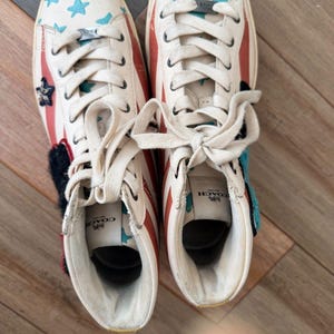 Coach Americana Stars & Stripes High Top Sneakers - Mickey Mouse - Size 9B zdjęcie 2