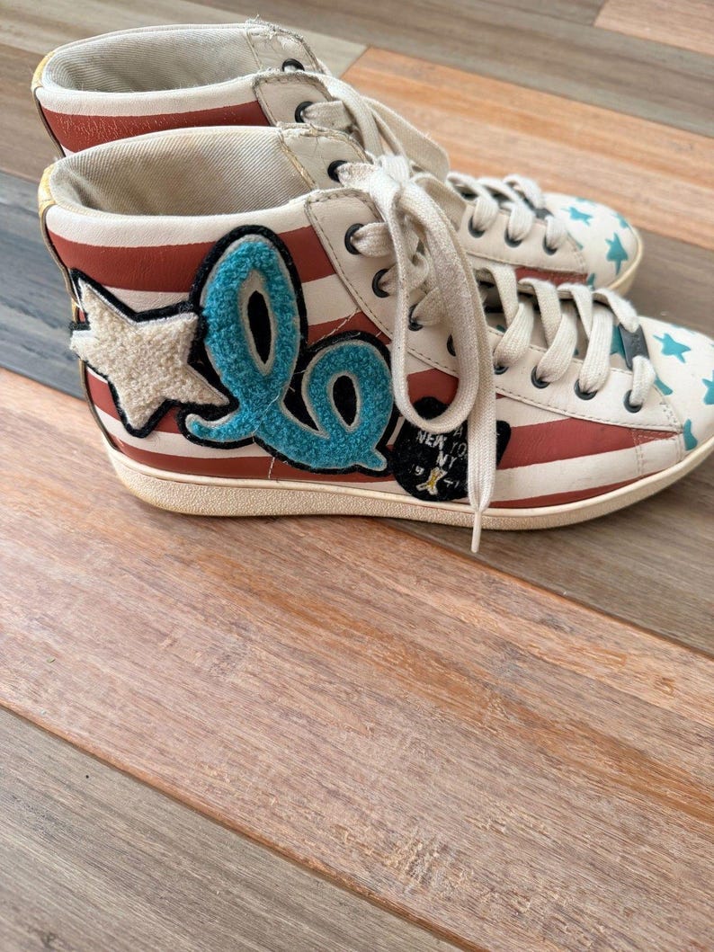 Coach Americana Stars & Stripes High Top Sneakers - Mickey Mouse - Size 9B zdjęcie 3