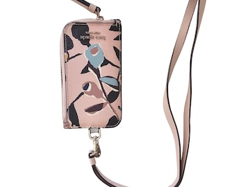 Kate Spade Cameron Paper Rose Medium L-Zip Card Holder Wristlet
