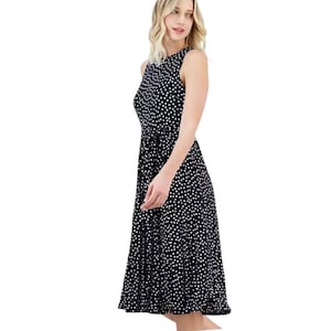 charter club womens dresses Women's Split Neck Pom-Pom-Trim Dress