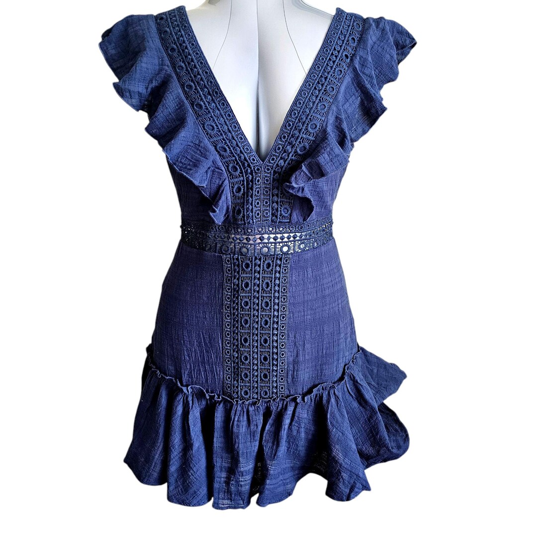 francesca's navy blue dress VINTAGE NWT – Size M – New With Tags Size:29x30 Side slit Popular Homecoming Dresses Black Sweater Dresses |