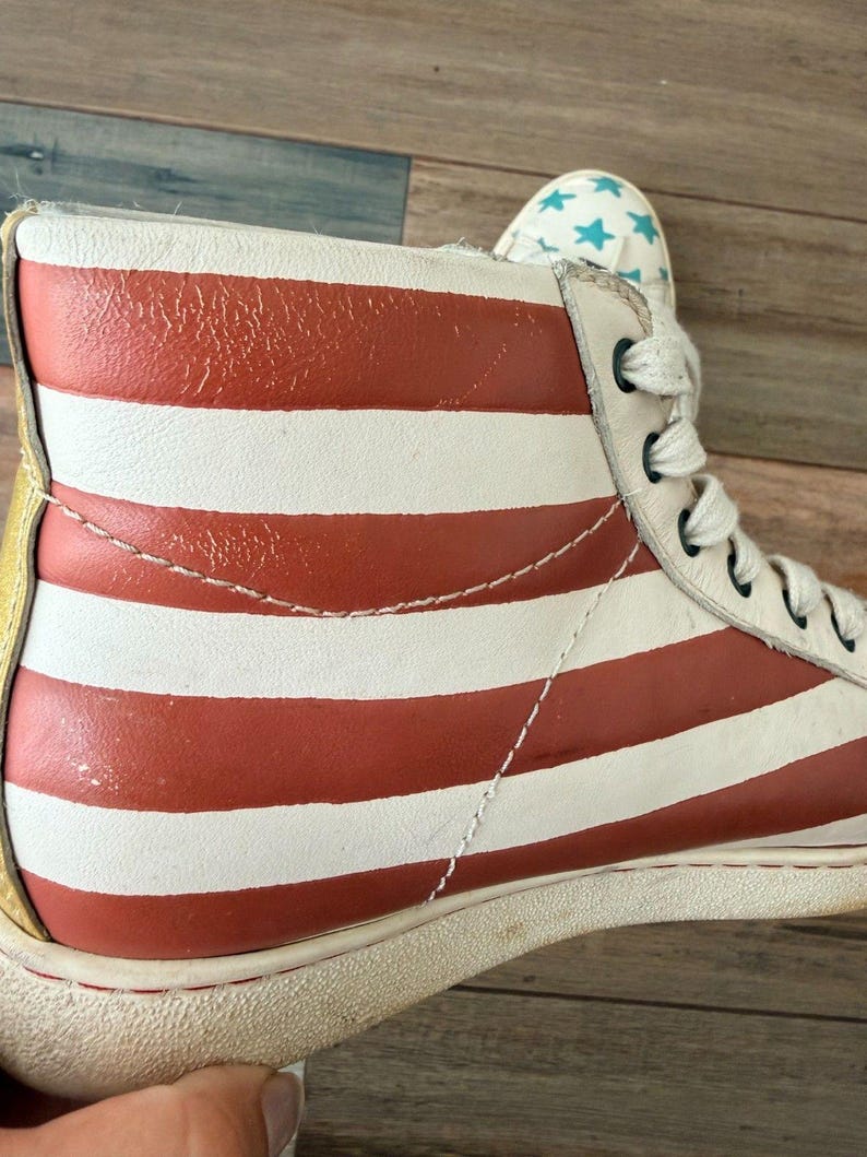Coach Americana Stars & Stripes High Top Sneakers - Mickey Mouse - Size 9B zdjęcie 7