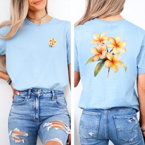 Plumeria Shirt Tropical Flower Shirt Hawaiian Hibiscus Shirt Hawaii Shirt Floral Shirt Beach TShirt Summer Vibes Shirt Cool Travel Shirt