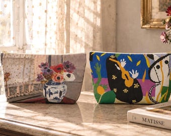 Henri Matisse Double Sided Pouch, The King's Sadness & Still Life Makeup Bag, Famous Art Aesthetic Cosmetic Pouch, Canvas Pencil Case