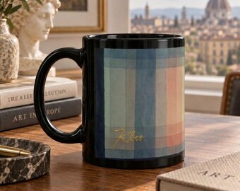 Paul Klee-Inspired Black Mug: 11 oz Abstract Geometric Art Gift