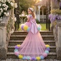 Rainbow Tutu Dress for Girls, 1st Birthday Photoshoot Gown, Unicorn Tea Party Princess High Low Tulle Flower Girl Outfit product logo