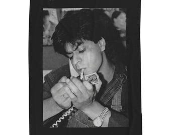 Velveteen Plush Blanket, Shah Rukh Khan Bollywood Blanket Gift for Fans, SRK Throw, Cozy Movie Night, Indian Actor Home Decor, Cinema Lover