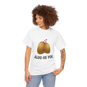Camiseta Aloo Pun Desi Gildan, camiseta de regalo de viaje, camiseta foodie, juego de palabras divertido, unisex, &quot;Aloo-ve You&quot;