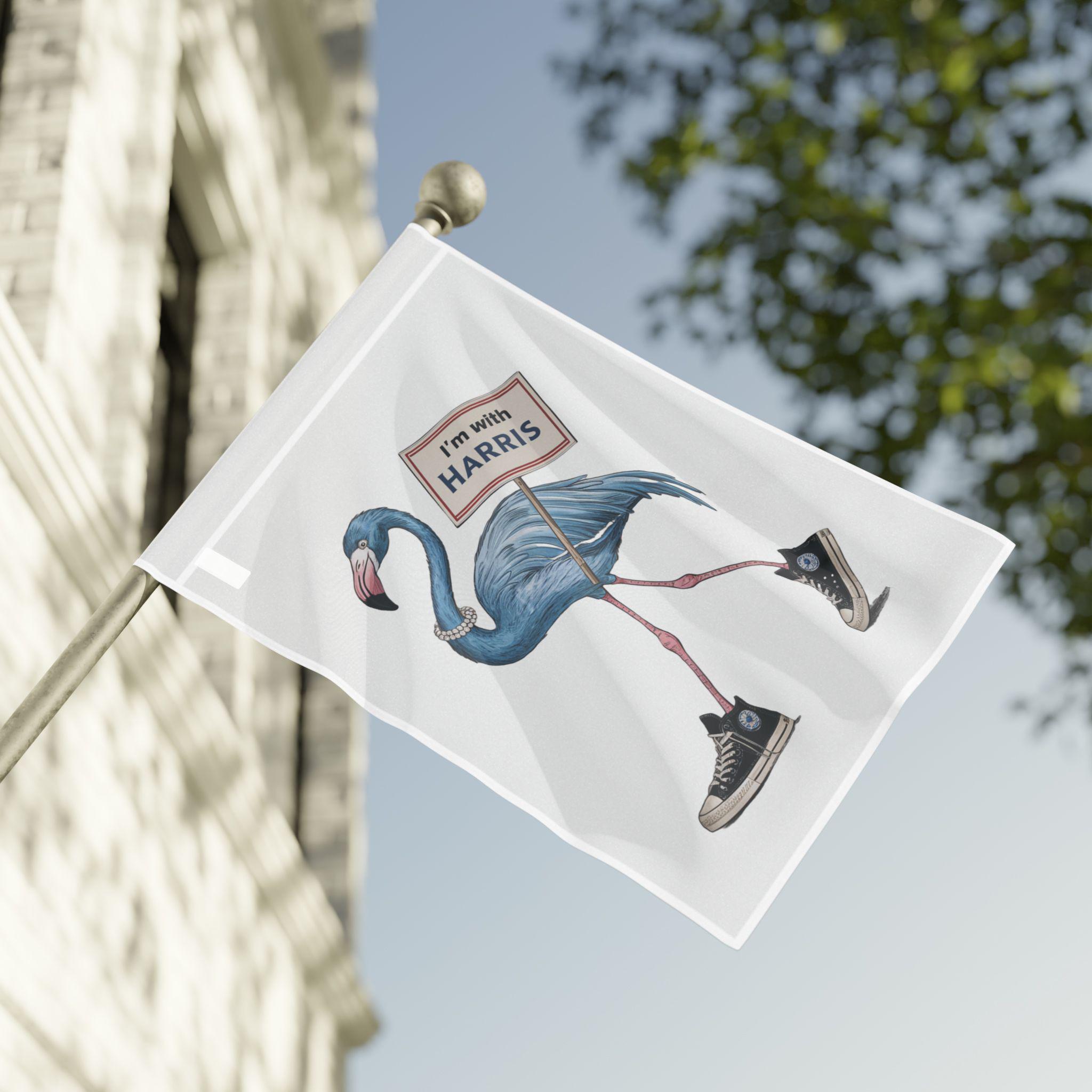 Kamala Harris Blue Flamingo Flag, Flamingo Democrat Flag, Florida for