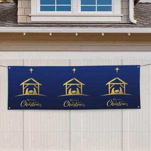 Christmas Christian Nativity Scene Banner Backdrop Poster Background Flag Wall Decor For Yard Outdoor Home Party Supplies 24x71in