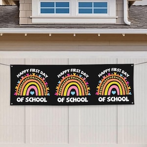 Back To School Banner 24x71in Decorations Porch Yard Signs Tapestry Backdrops Party Decor Supplies Background Flag,First day school LJHJ9