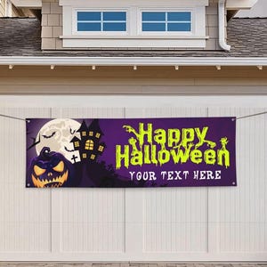 Personalized Halloween Banner Decoration, Custom Banner, Personalized Banner, Halloween Banner, Halloween Backdrop Decoration 24x71 inch