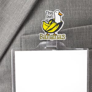 Funny Silly Goose Badge Reel Retractable Clip This Shift is Bananas Cute Nurse Coworkers Teacher Social Worker Badge Holder Gifts for Women