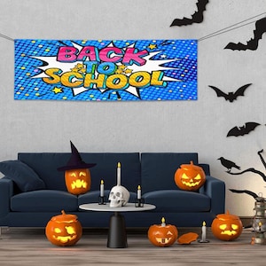 Back To School Banner 24x71in Decorations Porch Yard Signs Tapestry Backdrops Party Decor Supplies Background Flag,First day school