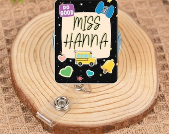 Personalized Teacher Badge Reel, Custom Badge Reel for Teachers, Back to School Gifts for Teacher Appreciation KKH9