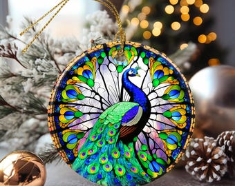 Touber ピーコック クリスマスオーナメント、ツリー用クリスマス