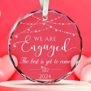 Engaged Ornament Gifts for Newly Engaged Couples - Happy Engagement Gifts for Her, Bride, Groom, Friends - Just Engaged Gifts for Her