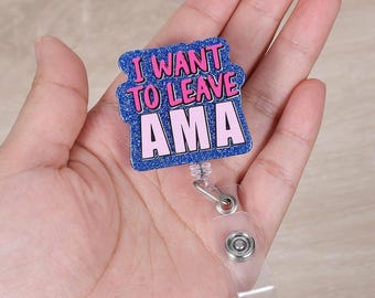 Ich möchte AMA lustige Ausweisrolle, niedlicher einziehbarer Ausweishalter, Namensschild-Arbeitsabzeichenclip für Doktor, Krankenschwester