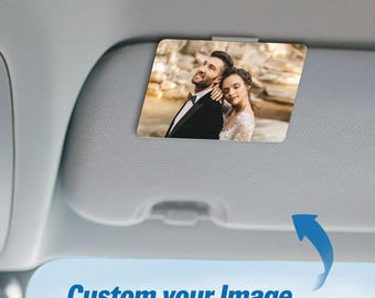 Personalisierter Clip für die Sonnenblende, Auto-Lüftungsclip, benutzerdefinierter Fotorahmen, Windschutzscheibenclip mit Foto, personalisiertes Geschenk für Vater, Familie LKJH & 4