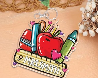 2-Layered Acrylic Custom Name Keychain, Personalized Backpack Keychain, Luggage Tag, Water Bottle Name Tag, Party Favors, Bridal Gifts TY7