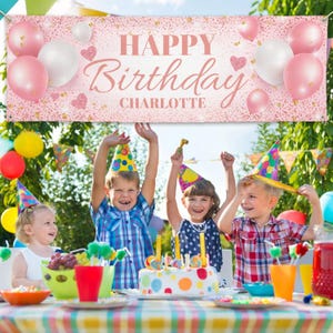Personalized Banner For Yard Birthday Party Decorations Custom Name Backdrop for Outdoor and Indoor Party,Happy Birthday VCSD4
