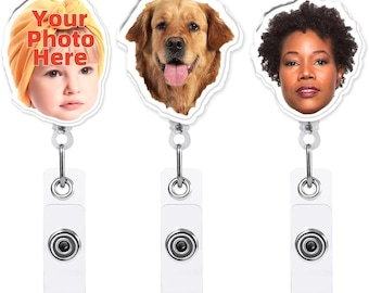 Porta badge retrattile con foto personalizzata, porta badge per infermieri personalizzati con clip, porta badge per impiegati, medici, infermieri