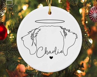 Adorno conmemorativo para perro personalizado, adorno por la pérdida de un perro, regalos conmemorativos para mascotas, regalos de Navidad para mamás de perros, amado por siempre, adorno para perro personalizado