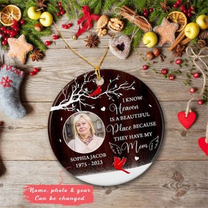 Personalized Cardinal Memorial Ornament Christmas Ornament Custom Memorial Gift, Grief Sympathy Gift, In Loving Memory Sentimental Keepsake