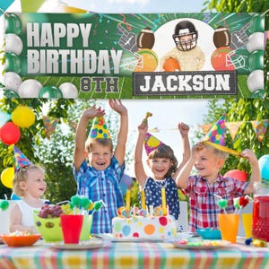 Personalized Football Sign,Football Birthday Banner, Football Party Decor, Football Birthday Decoration, Football Backdrop, Birthday Banner