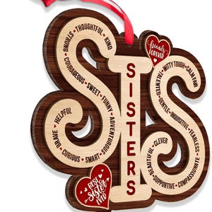 Sister Gifts from Sisters, 2025 Christmas Ornaments, Long Distance Friendship Gift, Ornament for Her Best Friends Besties Sisterhood