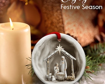 Christ Christmas Ornaments, Unique Nativity Ornaments - Traditional Gifts of the Holy Family, Religious Christian Church Ornaments