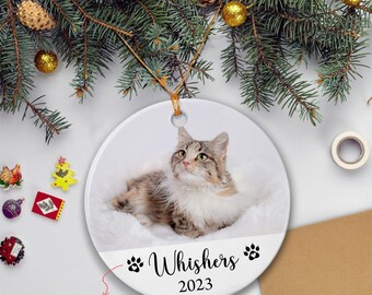 Adorno conmemorativo de gato personalizado, regalo conmemorativo por la pérdida de un gato, recuerdo de mascota, recuerdo de cerámica para colgar en el árbol de Navidad SC4