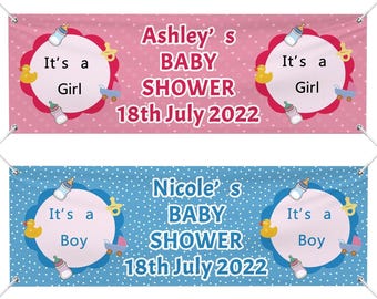 Baby Shower Banner Personalized Name Date Custom Baby Shower Banners and Signs Customize for Party Decoration 24x71 inch