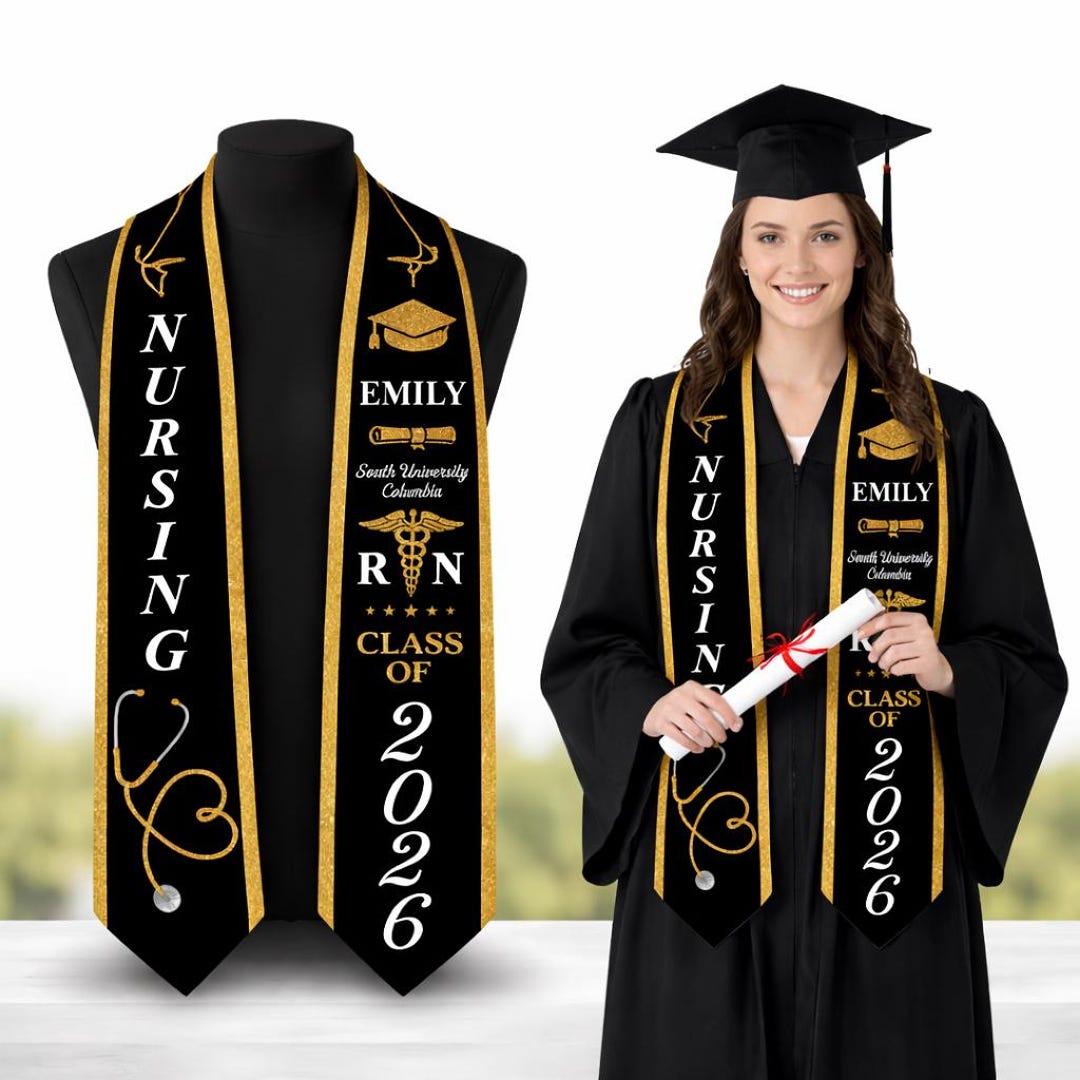 Nursing Stole Graduation 2026 - Personalized Graduation Stole, Grad ...