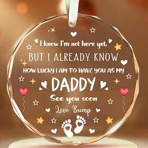 First Time Dad Gift on Father&#39;s Day, Dad to be Gifts, Expecting Dads Gift, Daddy Ornament from Baby Bump 2025, Pregnancy Announcement