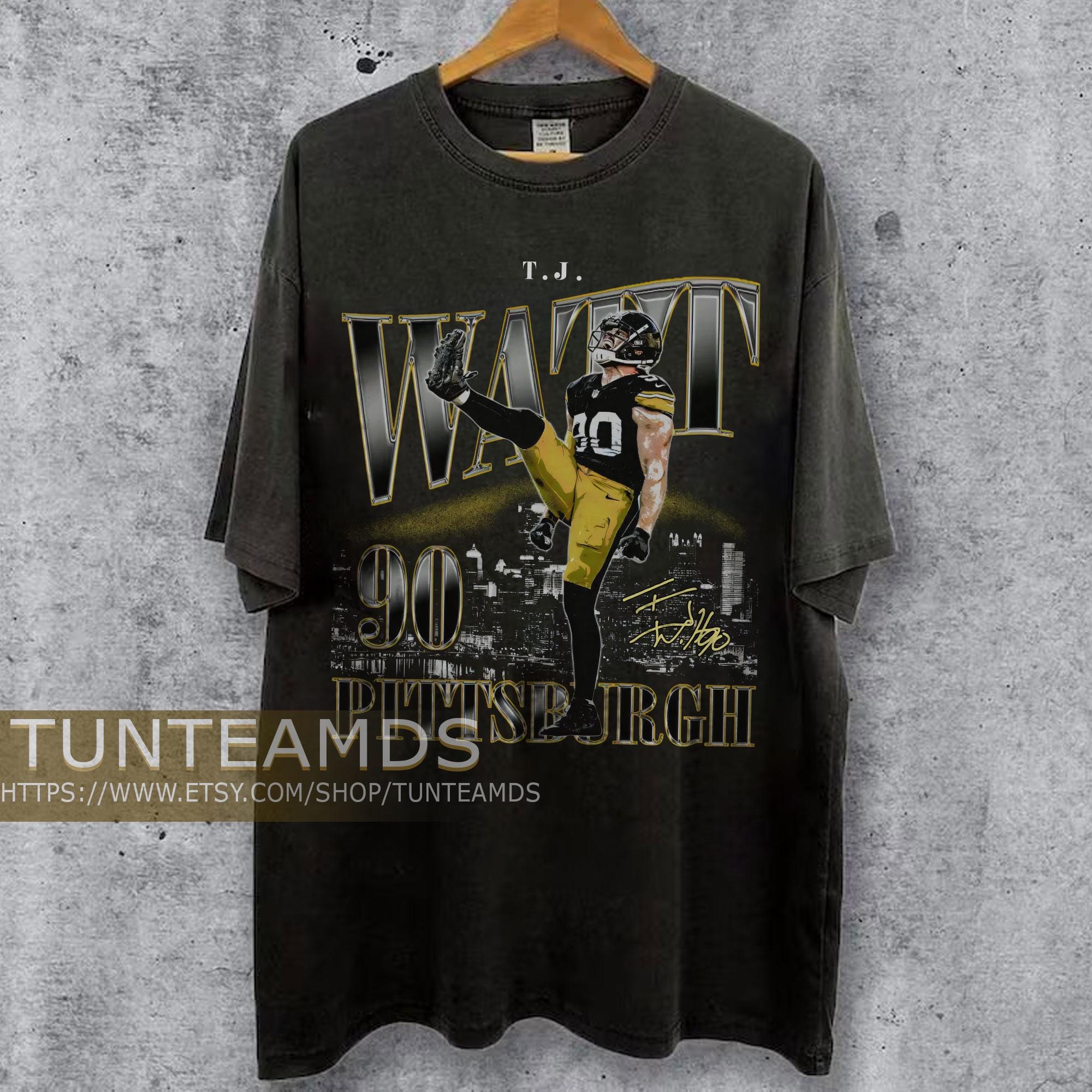 Vintage T.J Watt Shirt, Sweatshirt , Football shirt, Classic 90s Graphic Tee, Unisex, Vintage Bootleg, Oversized Tshirt, Fan Gift