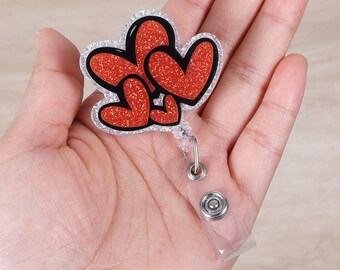 Leuke badgehaspel met hart, intrekbare badgehouder voor ID-kaart, naamplaatje werkbadgeclip voor nachtploeg Verpleegkundige verpleegkunde student arts leraar
