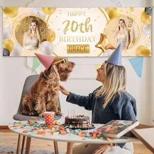 Personalized Banner For Yard Birthday Party Decorations Custom Name Backdrop for Outdoor and Indoor Party,Happy Birthday KGDF7