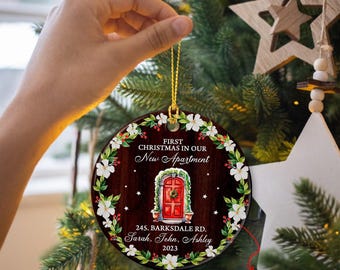 Custom Watercolor House Painting Ornament, Personalized New Home Christmas Ornament, Christmas Photo Gift, Watercolor Ornament