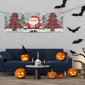 Merry Christmas Santa Claus Christmas Grove Party Banners Eye - Catching Party Banner Party Backgrounds for Parties Business Birthday