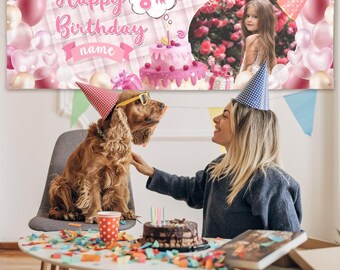 Personalized Banner For Yard Birthday Party Decorations Custom Name Backdrop for Outdoor and Indoor Party,Happy Birthday KH978