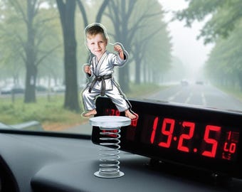 Custom Spring Acrylic Standee for Kids, Dad, Mother, Driver, Coworker,Custom Photo with Metal Spring Base – Funny Acrylic Gift for Desk, Car