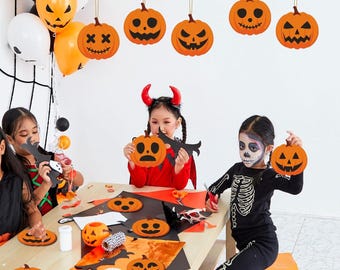 Decorazioni di zucca di Halloween, 1 strato di decorazione di zucca di Halloween in legno, decorazioni carine di zucca, decorazioni da parete di Halloween per feste