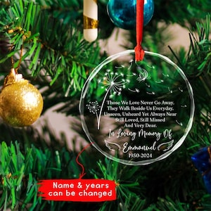 Personalized in Loving Memory Glass Ornament, Memorial Christmas Ornament Gifts for Loss of Loved One,Sympathy Keepsake Ornament Gi