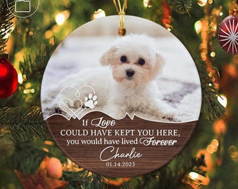 Adorno navideño conmemorativo para perro, adorno personalizado con foto de perro, recuerdo de la pérdida de una mascota, regalo conmemorativo para siempre KHF7
