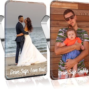 Personalized Sun Visor Clips-Car Vent Clips,for Dad, Husband, Loved Ones–Unique Drive Safe Gift for Father’s Day, Valentine’s Day, Christmas